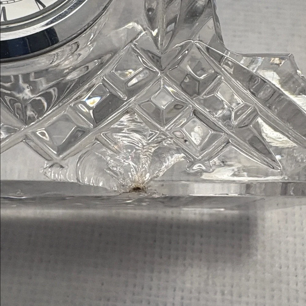 Waterford Crystal Clock with Black and Silver Details